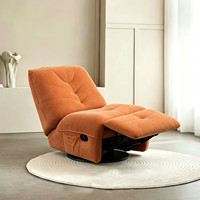 Fauteuil inclinable pivotant et à bascule en tissu orange, vente en gros directe d'usine, pour salon