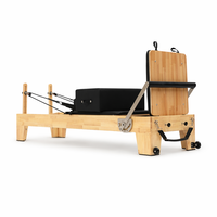 Reformer de Pilates de Madera de Roble de Primera Calidad, Certificado CE, Deslizamiento Suave, Máquina de Entrenamiento Profesional para Estudio y Hogar
