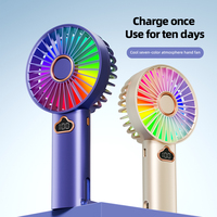 Ventilador Portátil USB Multifuncional de Mano, con Gran Potencia de Viento, Pantalla Digital, Mini Tecnología Portátil, Diseño Moderno en Plástico
