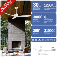 Ventilateur de plafond intelligent 1stshine ABS Blade Copper Motor, commande par application mobile, utilisation intérieure et extérieure, haute efficacité