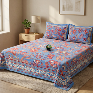 Parure de lit élégante imprimée à motifs floraux, comprenant couette, couvre-lit et taies d'oreiller pour chambre à coucher - Product Image 3