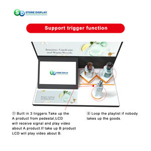 Présentoir vidéo intelligent Présentoir d'exposition intelligent en acrylique pour parfum avec rétroéclairage LED Présentoir cosmétique de bureau pour maquillage - Product Image 5