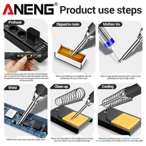 <span class=keywords><strong>Fer</strong></span> à <span class=keywords><strong>souder</strong></span> électrique ANENG SL108 avec poignée ergonomique, 96W, température réglable, chauffe rapide, portable, numérique, intelligent, tension universelle - Product Image 3