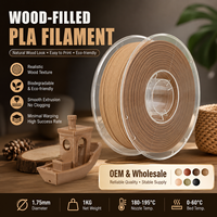 Filament PLA rempli de bois en gros, 1,75 mm, 9 couleurs, bobine de 1 kg, scellé sous vide, pour imprimantes 3D FDM/FFF, approvisionnement en vrac pour revendeurs, 10
