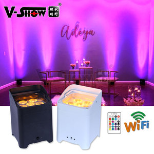VSHOW WBRF0606 10pz con custodia, Faro LED Wireless DMX con Telecomando WiFi a Batteria, 6x18w RGBWAUV LED Dj Freedom Par per Palcoscenico e Matrimoni - Product Image 1