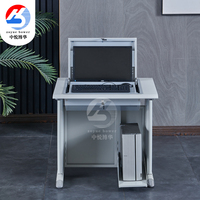 Bureau d'ordinateur transformable en métal, idéal pour la chambre, la salle de classe, le bureau, l'hôtel, le laboratoire informatique et les salles de conférence