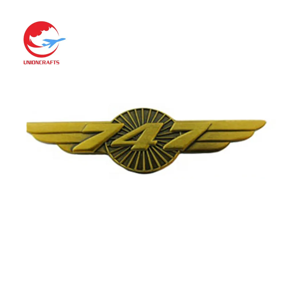Metal Crafts Custom 2D/3D Metal Pin Zinc Alloy Iron Wings Pin Badge