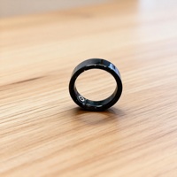 Bague connectée en céramique BT5.1 avec suivi du sommeil (sommeil profond, données de sommeil), HRV, batterie 20 mAh, étui de charge magnétique et mesure de l'oxygène sanguin.