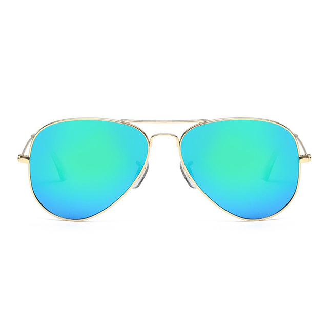 Benyi Gold Metal Frame Polarized Sunglasses Classic Flying Glasses Fashion Sunshade With Clam Mirror and Rock Color Film