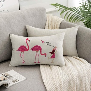 Funda de almohada Lumbar de lino personalizada, cubierta de cojín de asiento de decoración de sofá por sublimación - Product Image 2