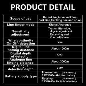 Tester cavo professionale Anti-interferenza cavo tracciante visivo cavo sotterraneo localizzatore nuove apparecchiature di prova - Product Image 6