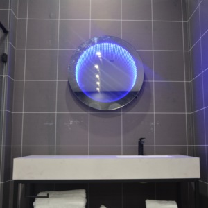 Nhà Máy Bán buôn vòng 80cm 60cm CE ul được liệt kê Chất lượng cao 3D gương Thời gian đường hầm cảm ứng chuyển đổi <span class=keywords><strong>LED</strong></span> Infinity gương - Product Image 2