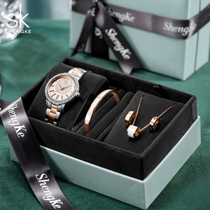 Ensemble de bijoux SK Watch, collier, bracelet et boucles d'oreilles en cristal et perles de luxe pour femmes, cadeaux d'anniversaire, cadeaux de <span class=keywords><strong>magasin</strong></span> physique - Product Image 2