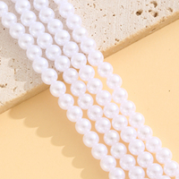 Collier classique long de perles blanches, petites perles rondes, multirangs, longueur opéra, bijou cadeau pour femme