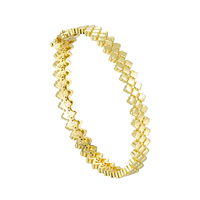 Bijoux fantaisie pour femmes, design géométrique épais, tendance, étanche, en laiton plaqué or avec zircon, style bouddhiste, vente en gros