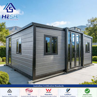Maison conteneur préfabriquée extensible 30Ft 40Ft, prête pour chauffage par le sol, conforme aux normes australiennes, 2, 3 ou 4 chambres, villa moderne pliable