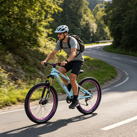 VTT à cadre en aluminium à vitesse unique avec freins à disque, roues de 26 pouces, confort et fitness, vélo de montagne