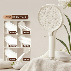Luxury High-Pressure 6-Mode Large Panel Hybrid Anti-Clogging Head Large Panel 6 Mode Handheld Bath Spa Sprayer for Hotel - Product Image 1