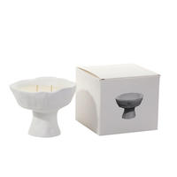 Bougie parfumée en cire de soja sans fumée avec plateau en ciment et deux mèches pour une ambiance festive de Noël