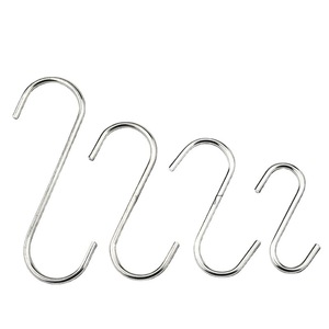 Stainless Steel S <b>Hook</b> 4mm Thickened Kitchen Bathroom <b>Hook</b> Non Magnetic Heavy Duty Meat <b>Hook</b> Horizontal Single <b>Hook</b> - Product Image 1