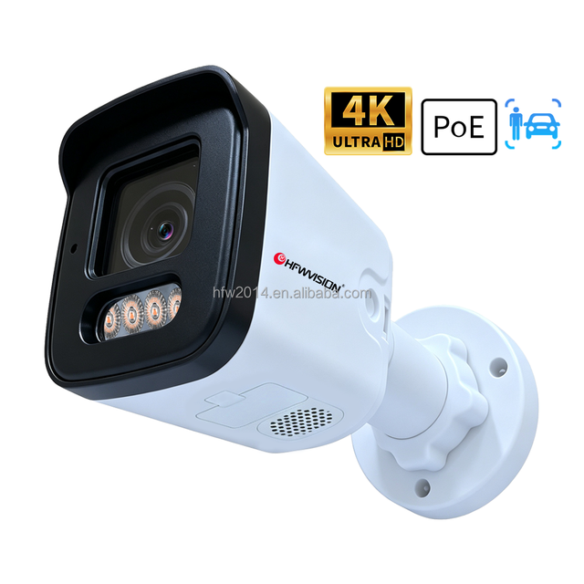 4K 8MP Bullet POE IP Camera AI Human Vehicle Detection Color Night Vision Two-Way Audio Indoor Security CCTV Surveillance Camera