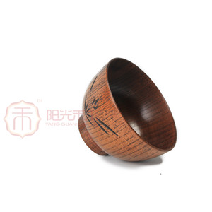 Tazón de madera de estilo japonés con forma cónica y diseño de flores para niños, tazón para arroz y sopa, origen Xianyou - Product Image 5