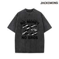 Kaos Katun Oversize Bermotif Urban dengan Cetakan Kutipan 'No Money No Bros' Gaya Retro Streetwear Kasual Grosir Gudang USA