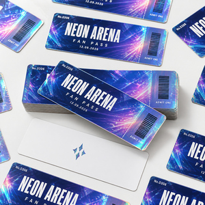 Billets de festival holographiques laser avec découpe personnalisée pour événements musicaux, adaptés aux couleurs de votre marque, vente en gros - Product Image 2