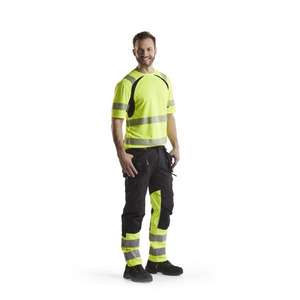 BLAKLADER - 339710133399M Hi-Vis <b>UV</b>-protected <b>T</b>-<b>shirt</b> Yellow/Black - EAN 7330509655184 HI-VIS WORKWEAR - Product Image 4