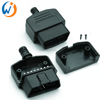 Carcasa de conector OBD2 de 16 Pines, carcasa OBDii OBD, adaptador de 16 Pines, enchufe macho II OBD, conector J1962 con carcasa