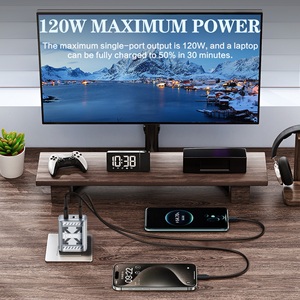 Yeni tasarım 120w güç ekran 3-Port hızlı şarj <span class=keywords><strong>USB</strong></span> <span class=keywords><strong>C</strong></span> adaptörü duvar şarj tipi <span class=keywords><strong>C</strong></span> telefon 16 15 için hızlı şarj - Product Image 6