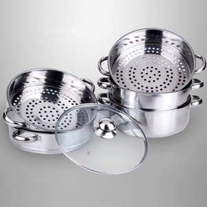 Ensemble de casseroles et de cuiseurs à vapeur en acier inoxydable bon marché - Product Image 2