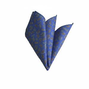 ผ้านิ่มสีฟ้าพิเศษมีกระเป๋าพิมพ์ลาย Paisley ทำจากไก่งวง - Product Image 2