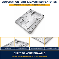 Pelat Dasar Pemasangan Aluminium Presisi Besar yang Dibuat dengan Mesin CNC dengan Lubang Berulir untuk Peralatan Otomasi Industri.