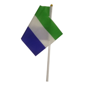 Venta al por mayor de poliéster impreso personalizado Sierra Leona país nacional banderas ondeando a mano de vinilo y pancartas de nailon - Product Image 5