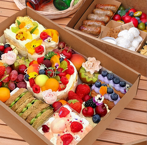 Embalagem de Caixa para Alimentos para Viagem, Bandeja de Brunch, Caixa para Charcutaria, Caixas de Almoço com Tampa, Papel Revestido Personalizado, Dobrável, Materiais Reciclados - Product Image 1