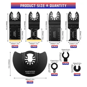 15 lames de scie oscillante de 9 cm, revêtement titane, à dégagement rapide, accessoires multi-outils pour la découpe du métal, du bois et des clous - Product Image 4