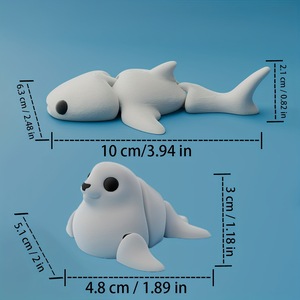 Statues de baleines et de requins imprimées en 3D SDK31 Cadeau idéal pour les fêtes, les amis et la famille. Design marin fantastique Ocean Life - Product Image 3