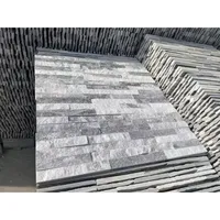 Panel Dinding Batu Alam Xiamen Hangmao Harga Grosir, Batu Slate Abu-abu Berawan untuk Dekorasi Dinding