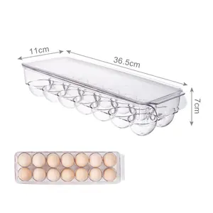 냉장고 계란 홀더 상자 냉장고 주최자 빈 냉장고 저장 상자 투명 플라스틱 식품 안전 미국 시장 도매