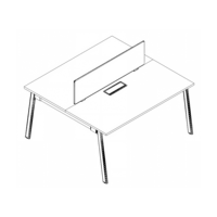 Bureau de travail minimaliste avec structure de support en métal simple et stable, pieds en chêne massif, design modulaire durable, garantie de 5 ans - Utilisation commerciale