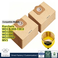 Sacs filtrants anti-poussière compatibles avec les aspirateurs Karcher WD3 6.959-130.0 WD3200 WD3300 WD3500P MV3 - Papier