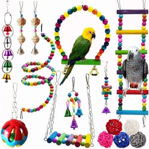 High Quality Safe <b>Wood</b> Bird <b>Toys</b> Perch and Ferrule for Parrot Chewing High End Pet <b>Toys</b> - Product Image 5