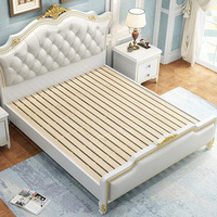 Lit de mariage King Queen Size en bois massif de style européen 1,5 m, avec revêtement en cuir, luxe léger américain 1,8 m
