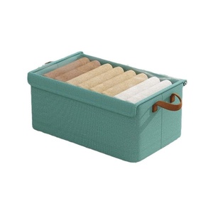 Caja de Almacenamiento de Ropa de Gran Capacidad de 26L, Organizador de Ropa con Tapa y Compartimentos, de Tela, Impermeable, a Prueba de Polvo, Plegable y Apilable - Product Image 1