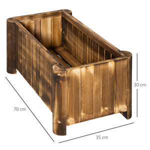 Outsunny Maceta Plant Box Rectangular en Madera de Abeto 70x35x30cm - Product Image 3