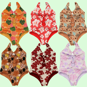 Maillots <span class=keywords><strong>de</strong></span> <span class=keywords><strong>bain</strong></span> personnalisés pour enfants, production en série, maillots <span class=keywords><strong>de</strong></span> <span class=keywords><strong>bain</strong></span> pour adolescentes avec imprimé fleurs hawaïennes, sans manches, pour filles <span class=keywords><strong>de</strong></span> 0 à 16 <span class=keywords><strong>ans</strong></span>, bikini - Product Image 1
