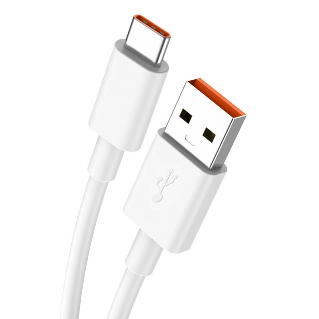 USB-A to Type-C 100W 6A Fast Charging PVC Data Cable for iPhone Android Camera & Computer