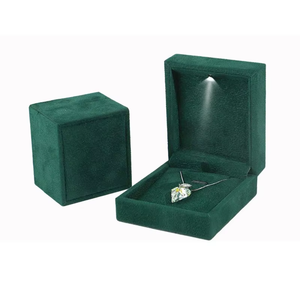 Eco -friendly Luxury <b>Ring</b> <b>Box</b> Wholesale Plastic Velvet Jewelry <b>Box</b> Presentation with LED Light Square Jewelry Packaging <b>Box</b> - Product Image 3