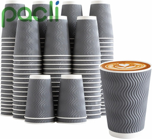 Tossable copa de papel Para beber cafe Mug cho cốc cà phê Cappuccino <span class=keywords><strong>Espresso</strong></span> ly đôi tường nóng đồ uống cách nhiệt cốc giấy - Product Image 3